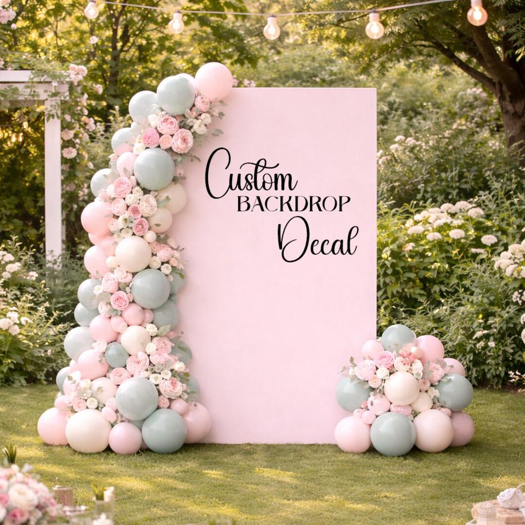 Party Backdrop Sticker Custom Party Backdrop Decal, Personalized Party Sign, Birthday Balloon ...