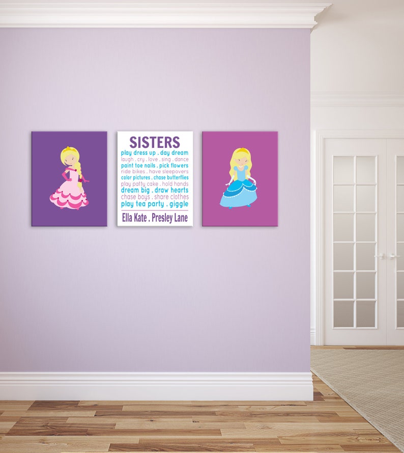 Sisters Wall Art Shared Sisters Room Sibling Wall Decor Etsy