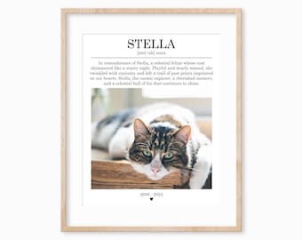 Personalized Pet Definition Print, Customized Art for Cat Lovers, Pet Memorial Gift, Cat Wall Art Print