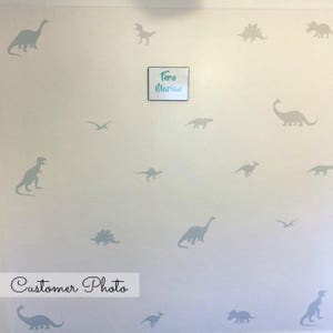 Dinosaur Wall Decal Dinosaur Stickers Dinosaur Bathroom Decals Boy Bedroom Wall Decor Dino Decals Peel & Stick Set of 10 image 3