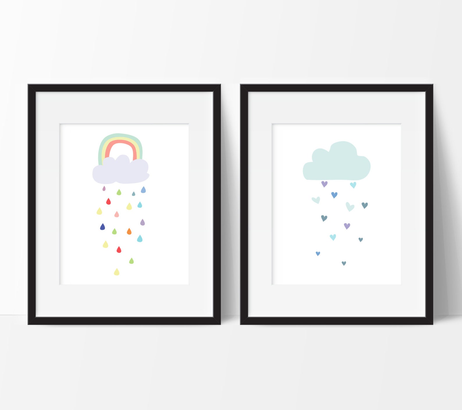 Rainbow Nursery Rainbow Wall Art Cloud Nursery Cloud Etsy