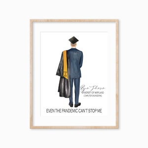 Custom Graduation Gift for Him, Pandemic Grad Gift, Graduation Portrait ...