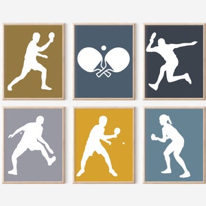 Ping Pong Prints, Ping Pong Gift, Gift for Ping Pong Player, Table Tennis Wall Art, Rec Room Decor