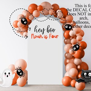 Décalcomanie d'anniversaire personnalisée « Hey Boo » pour Halloween : décoration d'arche de ballons de fête image 2