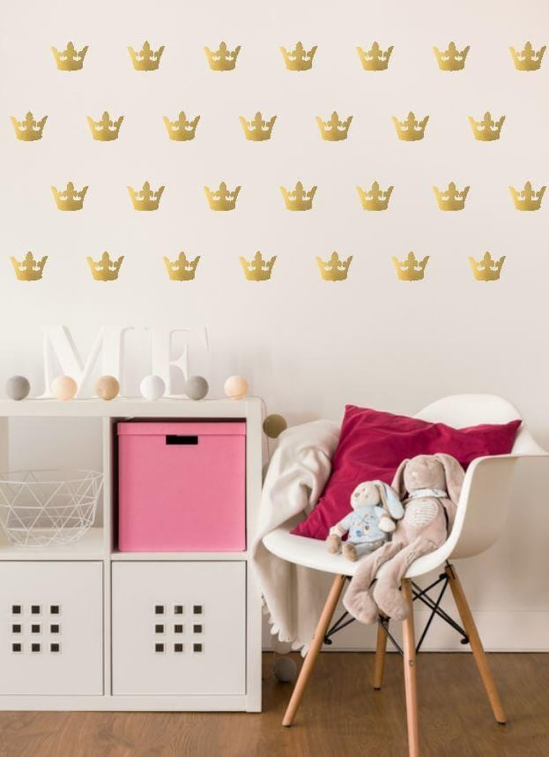 Gold Princess Crown Wall Decals - Peel & Stick Vinyl Decor - Etsy