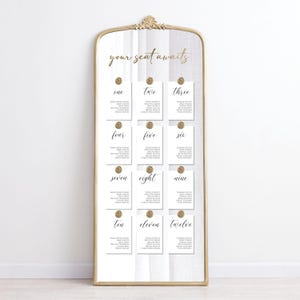 Wedding Seating Chart Mirror Decal: Elegant Reception Decor