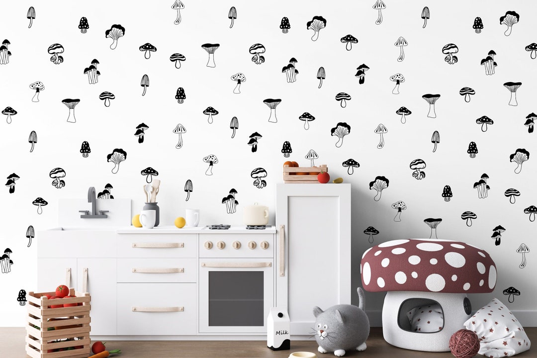 Mushroom Wall Decals, Mushroom Wall Art, Woodland Nursery Wall Stickers