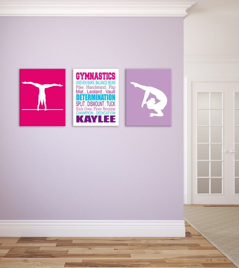 Gymnastic Bedroom Decor Girl Sports Decor Gymnastic Print Etsy