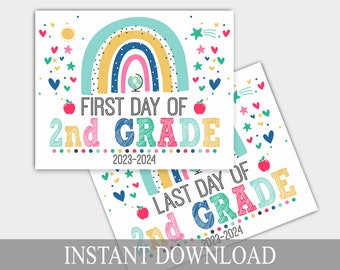 2nd Grade Sign - First Day of School Printable - Last Day of School - First Day Sign - School Photo Prop - School Sign - 1st Day of School