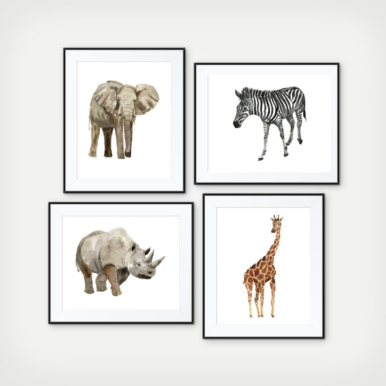 Safari Animals Prints for Nursery Baby Animal Nursery Decor Etsy