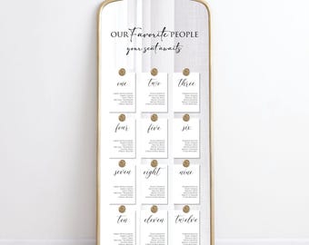 Wedding Seating Chart Mirror Decal: Our Favorite People