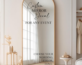 Custom Mirror Decal for Any Event, Bridal Shower Mirror Decal, Birthday Mirror Decal