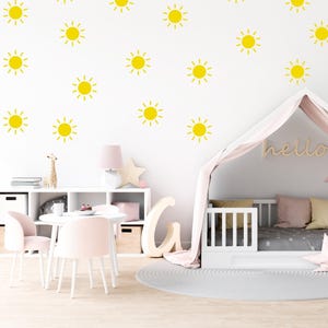 Boho Sun Wall Decals, Sunshine Kids Room Decor