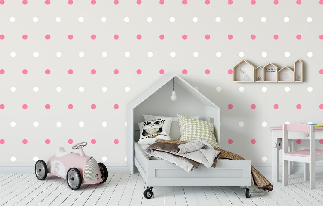 Polka Dots Decal Polka Dots Set Vinyl Wall Sticker Peel Etsy