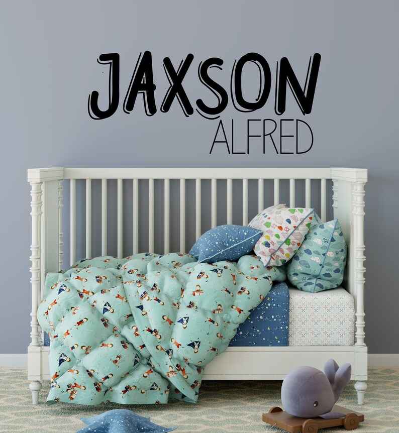 Boys Name Room Decal, Personalized Name Wall Decal, Boys Name Nursery Wall Decal, Boys Nursery Decor image 1