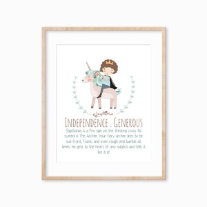 Sagittarius Zodiac Sign Print,  Astrology and Boys Room Decor, Gift for Little Boy