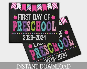 First Day Of Preschool Sign, Preschool Sign, Print Yourself 1st Day of Preschool Sign, Back to School Sign, 1st Day of School Chalkboard