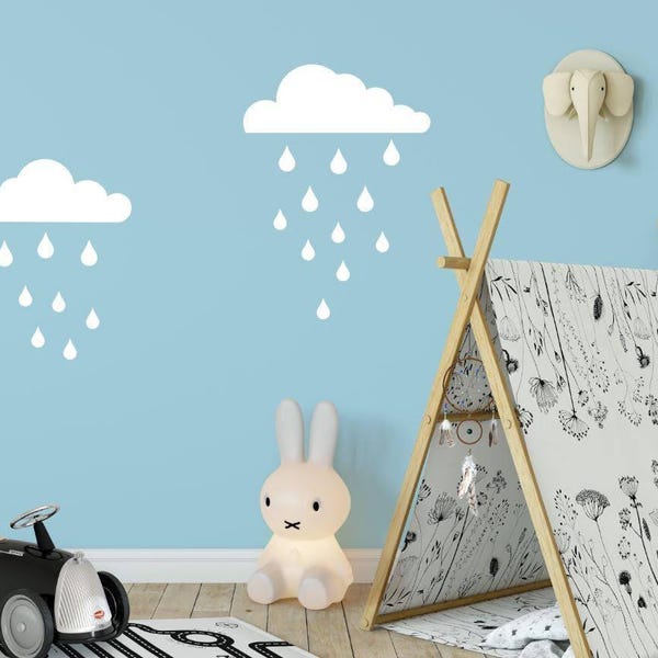 Rain Cloud Wall Decals – Nursery & Kids Room Decor