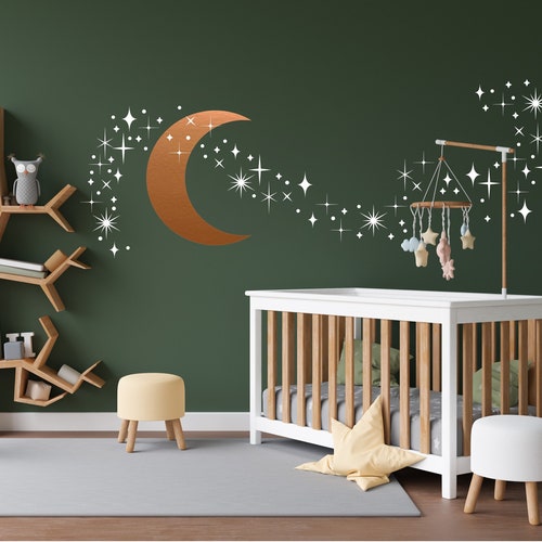 Moon Stars Wall Decal Cloud Nursery Wall Stickers for Kids Etsy