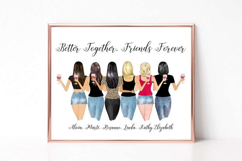 Best Friend Print, Personalized Friend Gift, Bff Gifts, Friendship Gift, Best Friends Birthday Gift, College Friends Gift image 3