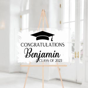 Personalized Graduation Party Decal for Balloon Arch or Acrylic Sign, Grad Party Decor, Decal for High School Graduation