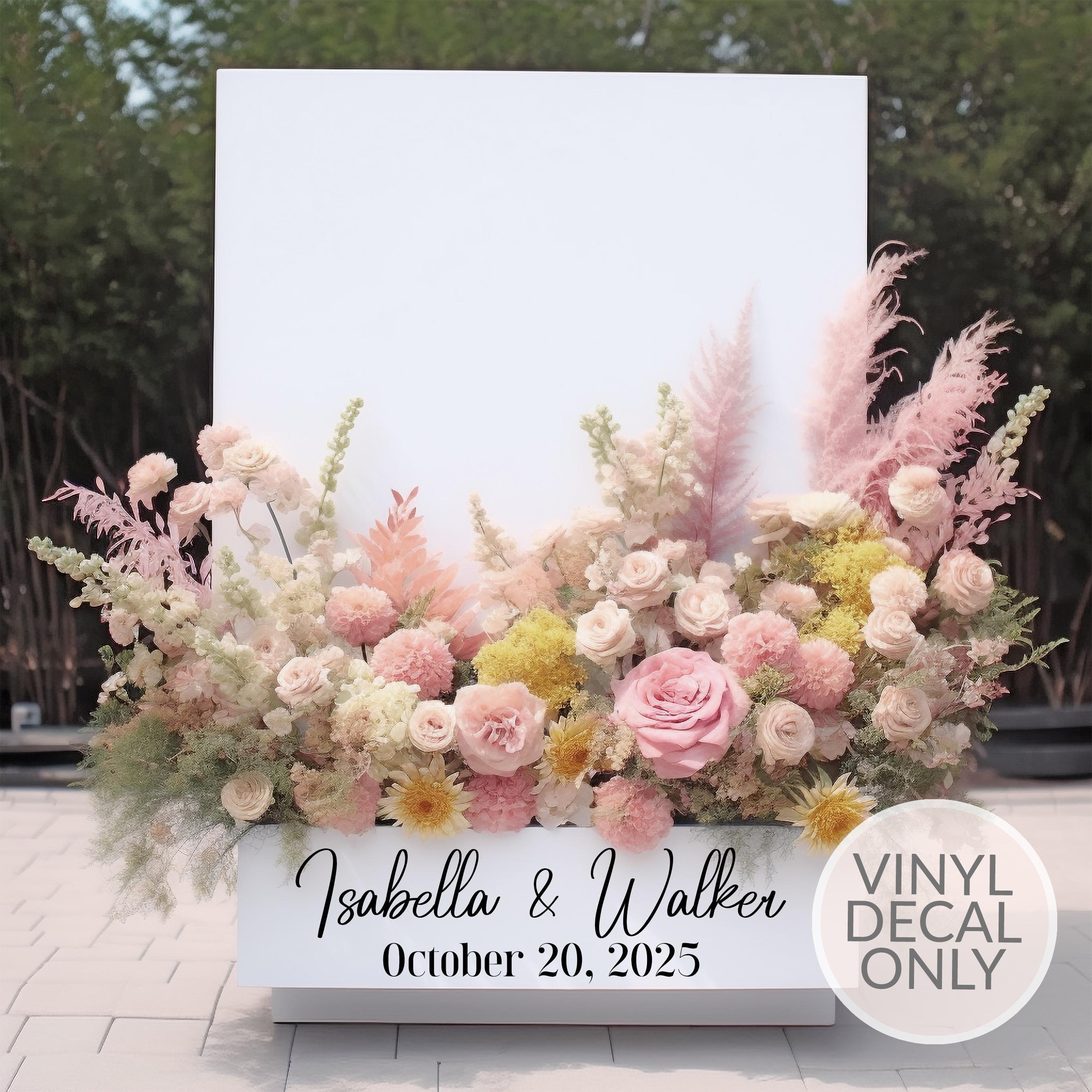 Personalized Flower Box Decal, Wedding Welcome Sign Decal, Engagement ...