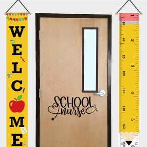 Personalized School Nurse Door Decal, School Nurse Clinic Decal, Window School Nurse Sign for Door, Nurse's Office Door Sticker 画像 2