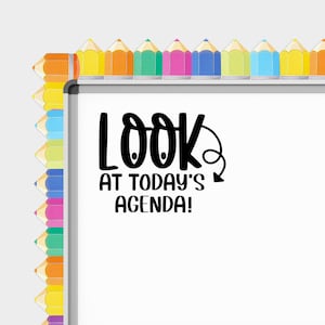 Sticker pour agenda de la classe : décoration en vinyle pour tableau effaçable à sec