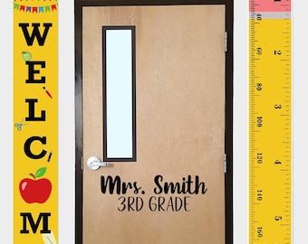 Personalized Teacher Name Decal: Classroom Door Vinyl Sticker
