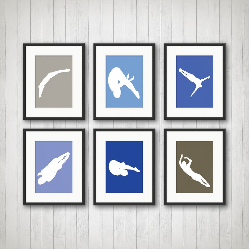 Mens Dives Art Regalo De Natacion Para Hombres Decoracion De Etsy