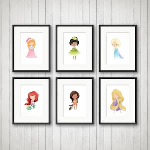 Princess wall art - Princess wall decor - Girls princess room - Princess nursery - Princess art - Fairytale Print Girls Princess Room Decor