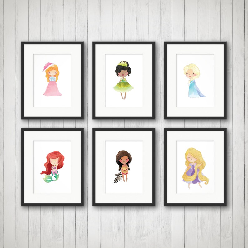 Princess Wall Art Princess Wall Decor Girls Princess Room Etsy