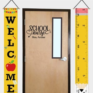 Personalized School Nurse Door Decal, School Nurse Clinic Decal, Window School Nurse Sign for Door, Nurse's Office Door Sticker 画像 3