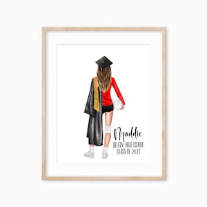 Personalized Volleyball Player Graduation Print, Custom Portrait