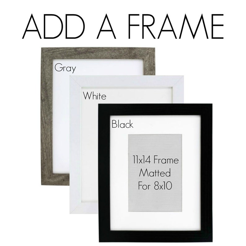 ADD a FRAME to your order Black Gray or White Frames Etsy