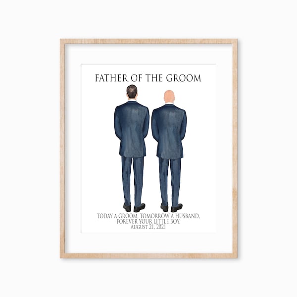 Personalized Father of the Groom Print, Father of the Groom Gift, Wedding Gift for Parents, Military Wedding Gift Idea