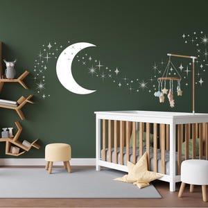 Moon and Stars Vinyl Decal – Nursery Wall Stickers - Etsy