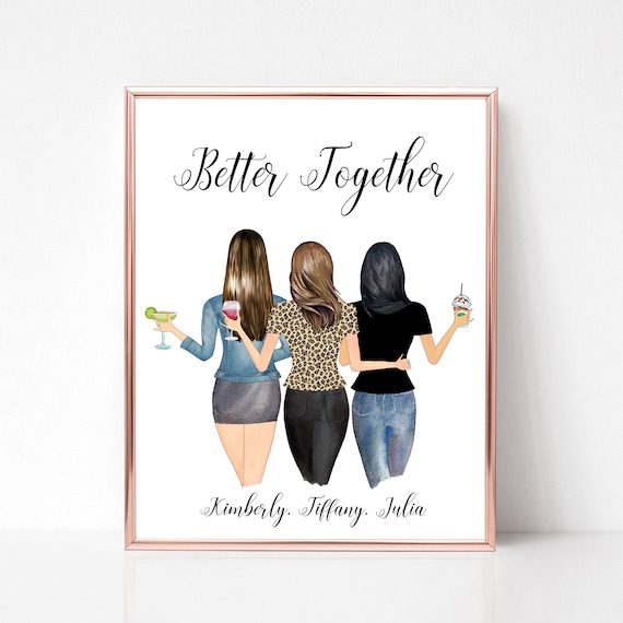 Best Friend Print, Sister Gift, Bff Gifts, Friendship Gift, Girls