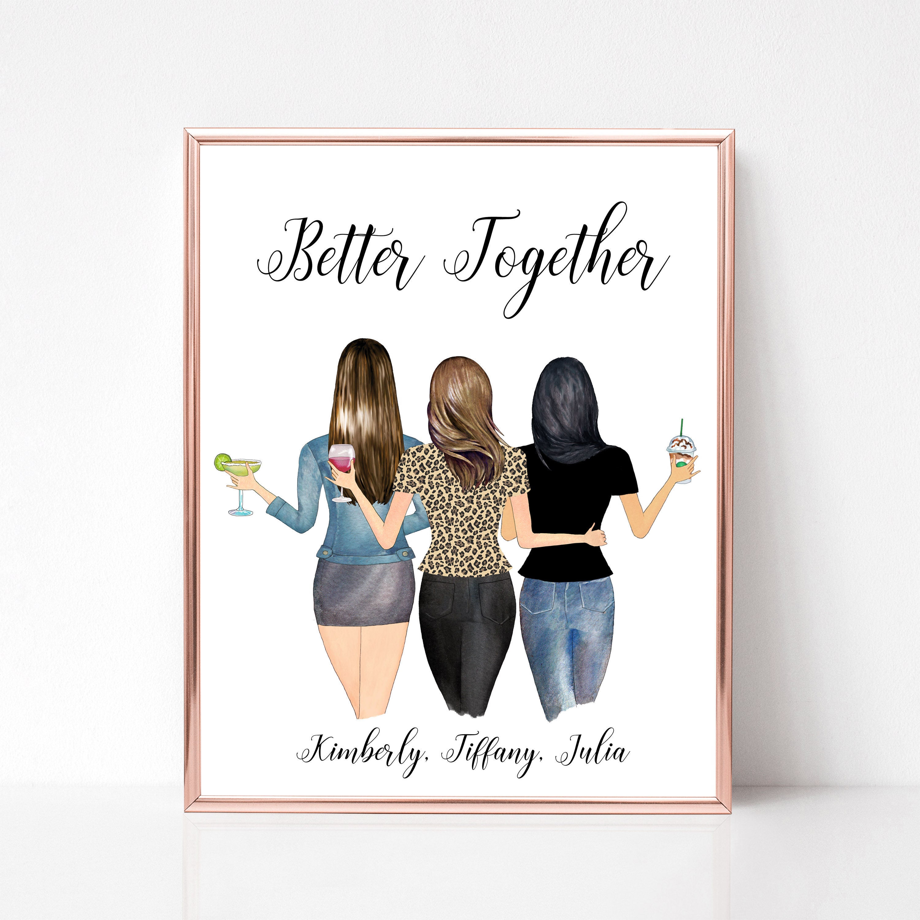 Best Friends Picture Frame Gift - Forever Friends - Friend Birthday Gifts  for Women, BFF, Bestfriend, Besties, - Long Distance Friendship Photo