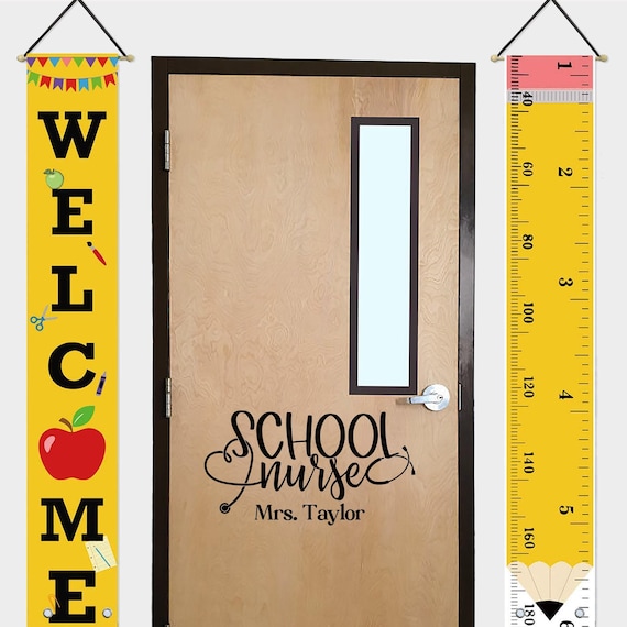 Personalized School Nurse Door Decal, School Nurse Clinic Decal, Window School Nurse Sign for Door, Nurse's Office Door Sticker