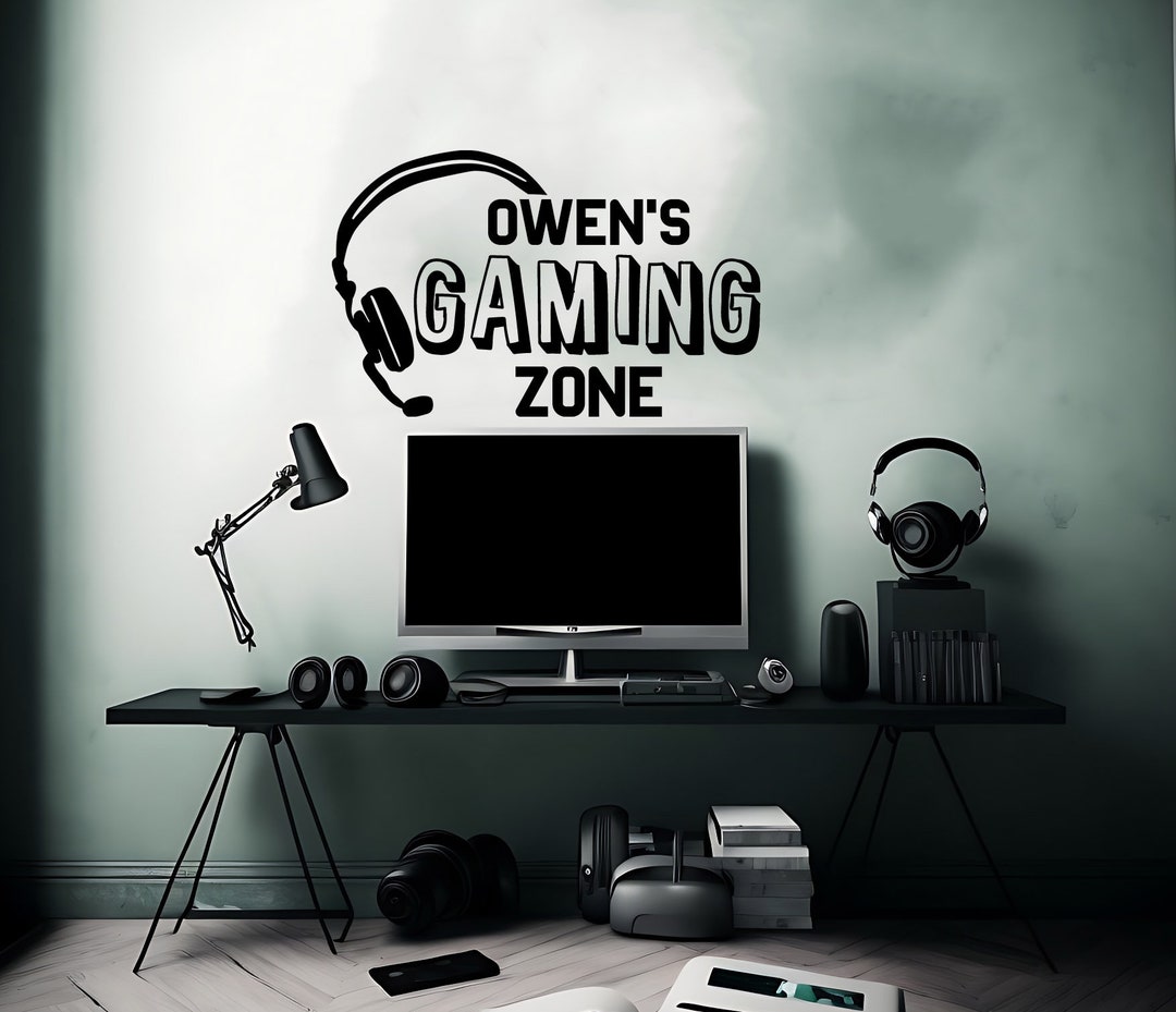 Personalized Gaming Zone Wall Decal, Gamer Wall Decal, Gift Idea for