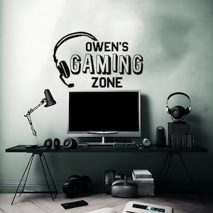 Personalized Gaming Zone Wall Decal, Gamer Wall Decal, Gift Idea for Gamer, Gamer Room Decor