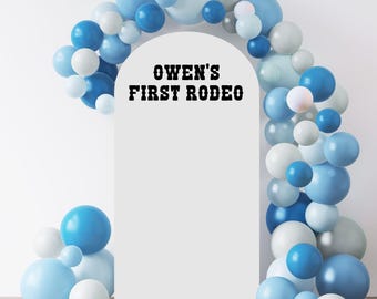 Personalized Rodeo Birthday Balloon Arch Decal: Western Party Decor