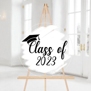 Graduation Party Decal for Balloon Arch or Acrylic Sign, Class of Grad Party Decor, Decal for High School Graduation