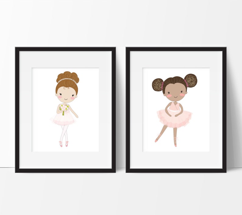 Dance Studio Wall Art, Baby Girl Nursery Art, Ballerina Nursery Art Print, Ballet Dancer Nursery Art, Girls Room Decor image 3