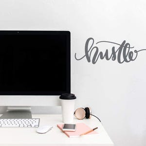 Hustle Wall Decal, Home Office Decor, Fitness Motivation immagine 2