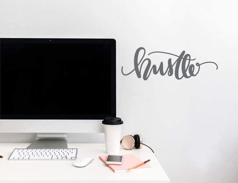 Hustle Wall Decal, Home Office Decor, Fitness Motivation immagine 2