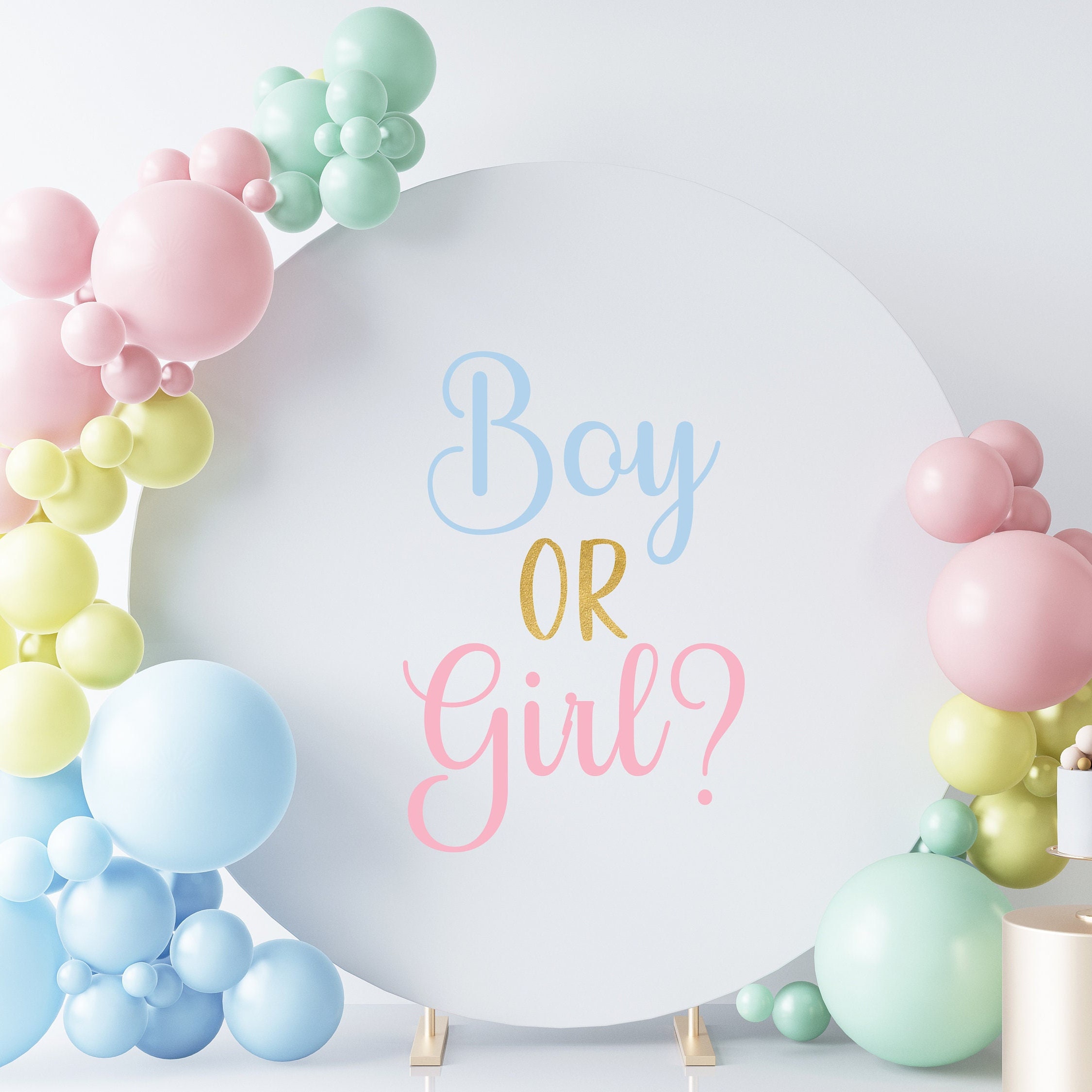 Boy or Girl Baby Shower Balloon Arch Decal DIY Baby Shower Decorations Baby Shower Decal