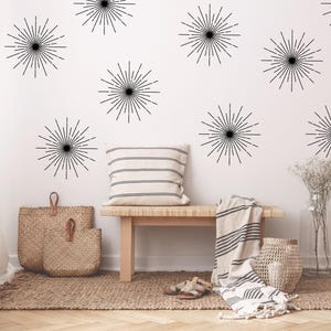 Starburst Wall Decals, Boho Sunshine Kids Room Decor