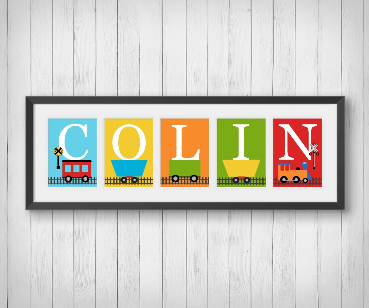 Train Name Print Personalized Name Print Boy's Room Etsy
